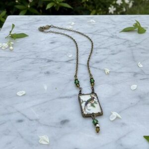 Vintage “Broken China” Crystal and Pearl Necklace